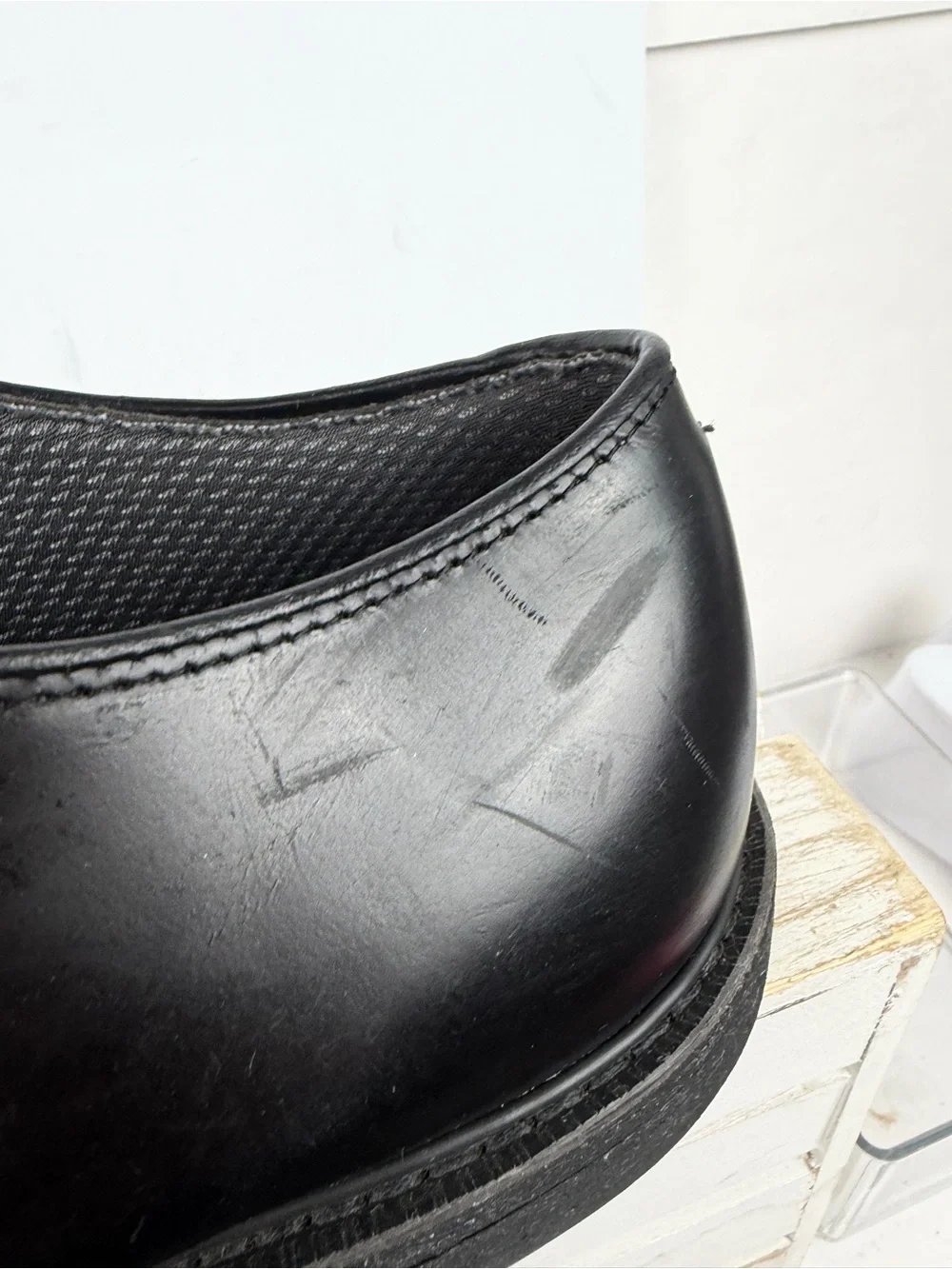 Bates Men's Leather Uniform Oxfords black leather size 10.5 Wide 3E